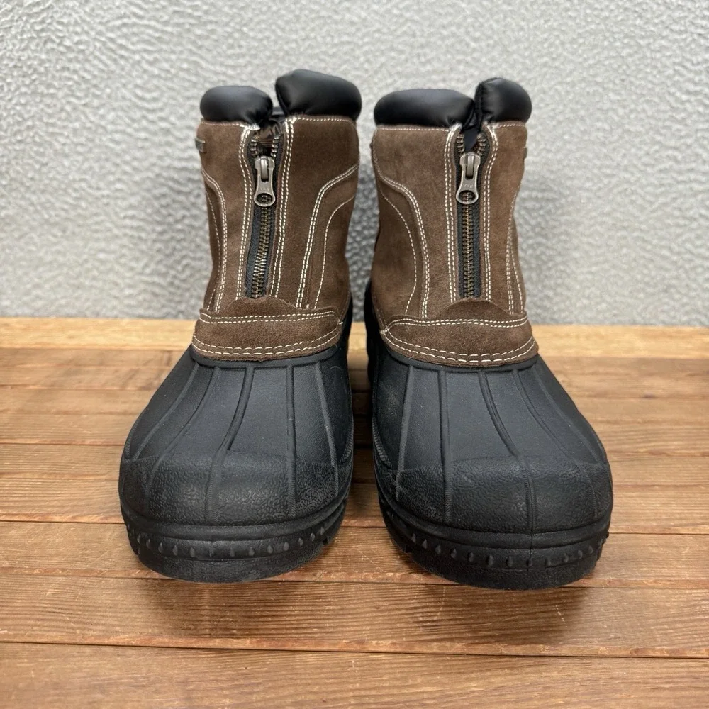 Tamarack Boots Mens 12‎ Brown Black 400G Front Zip Waterproof Insulated Outdoors
